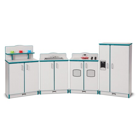 Jonti-Craft Rainbow Accents Culinary Creations Kitchen 4 Piece Set, Teal 2411JCWW005
